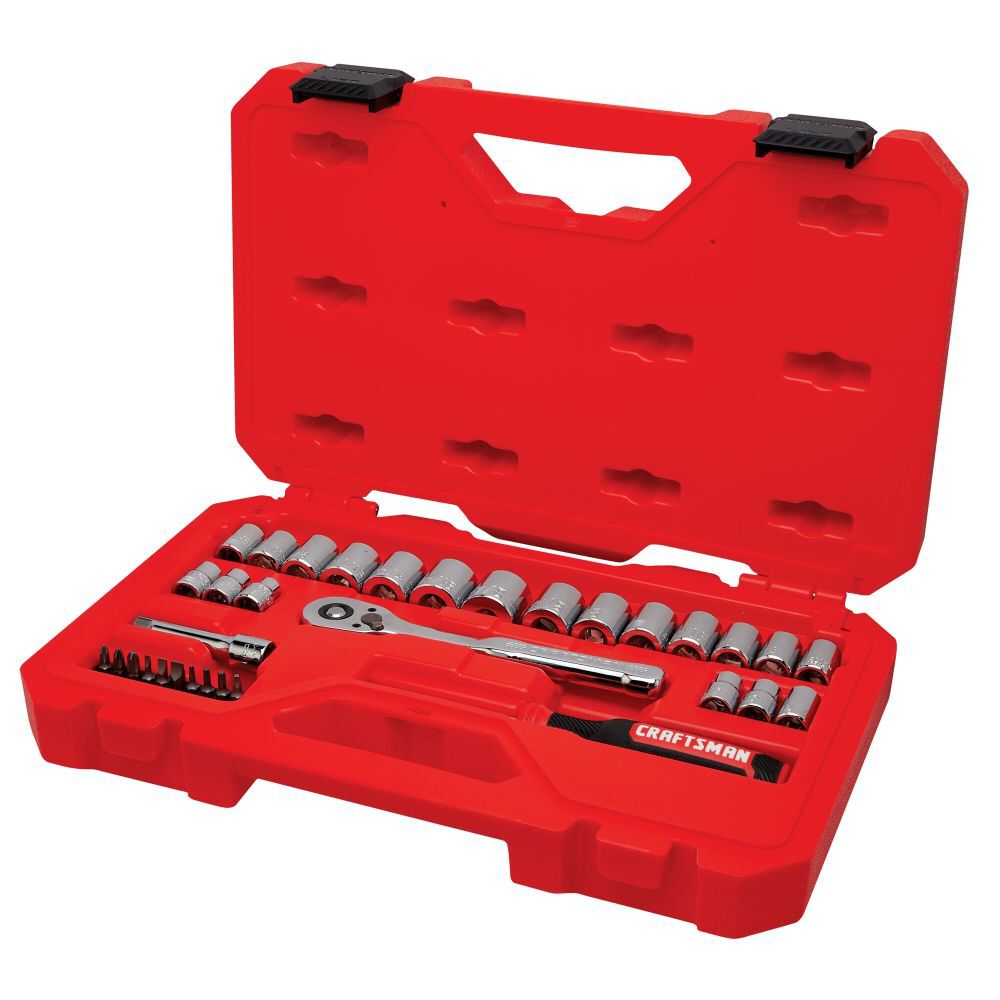 CRAFTSMAN 3/8-in Drive Low Profile SAE Mechanics Tool Set, 33pc - CMMT12113L