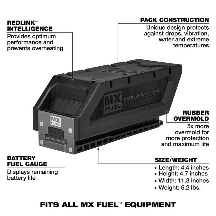 Milwaukee MX FUEL REDLITHIUM CP 4 Ah Battery Pack, large image number 2