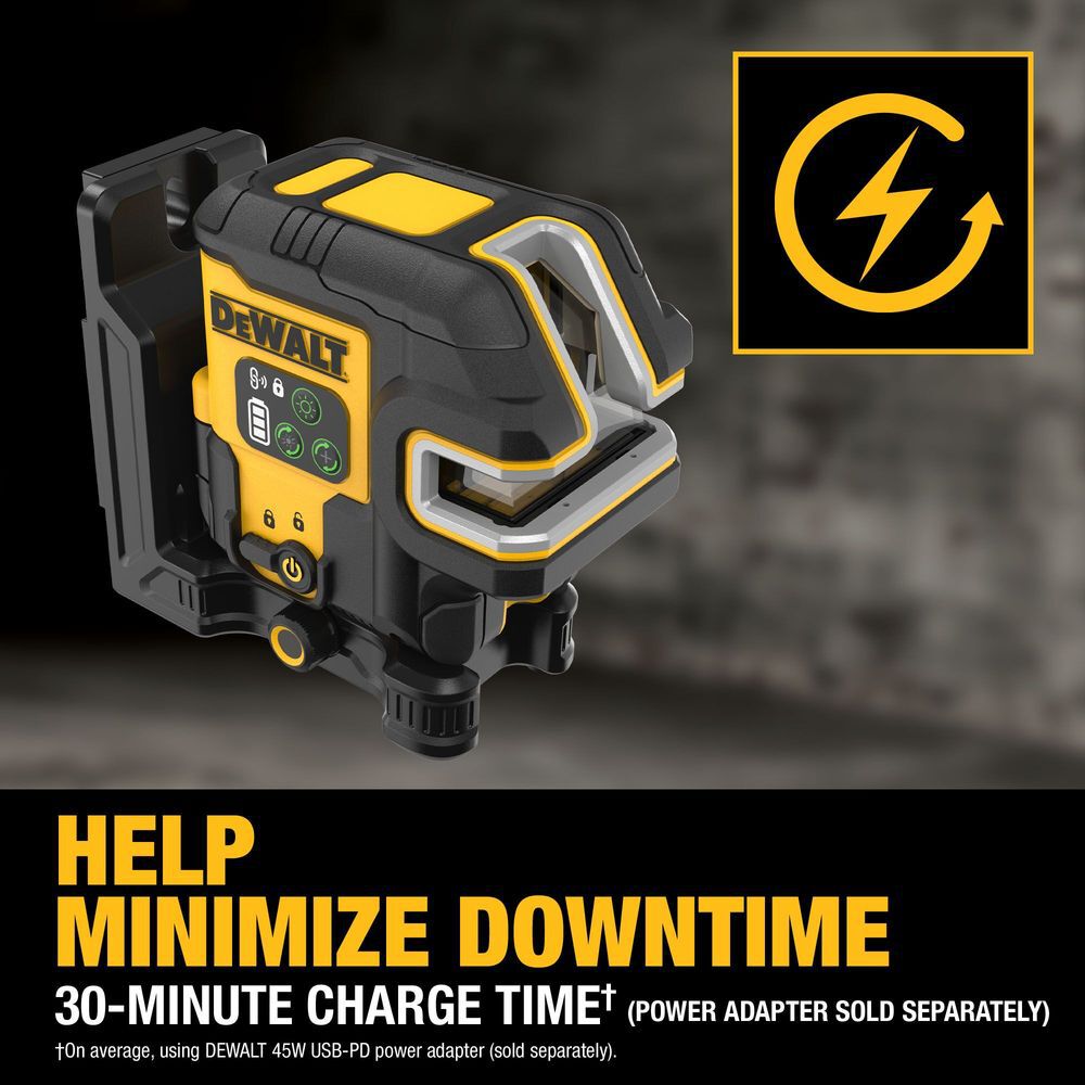 DEWALT USB Rechargeable Green 5 Spot & Cross Line Laser Base Kit, large image number 10