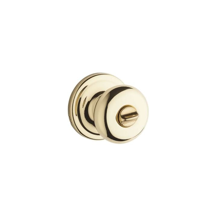 Kwikset Polished Brass Bed/Bath Juno Privacy Door Knob, large image number 2