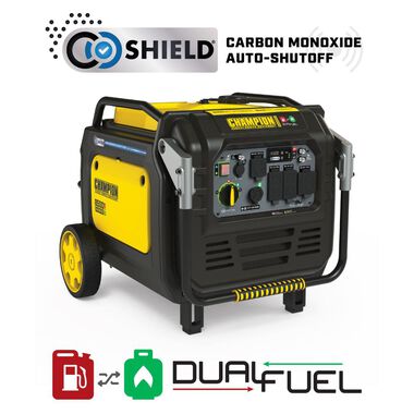 Champion Power Equipment 8500 Watt Inverter Generator Electric Start Dual Fuel with CO Shield