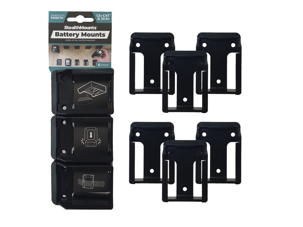 Stealthmounts Battery Mounts for Makita 12v CXT 6 Pack Black – BM-MK12-BLK-6