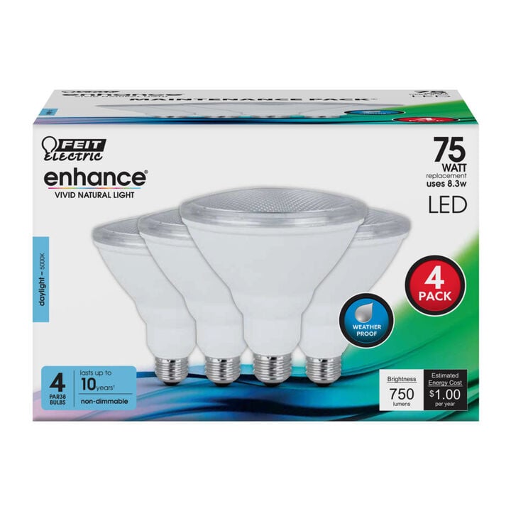 Feit Electric 75W PAR38 Non-Dimmable Reflector LED Bulb 4pk, large image number 2