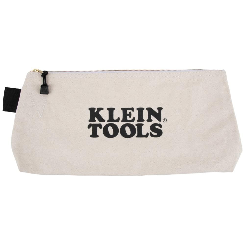 Klein Tools Zipper Bag, Extra-Long Canvas Tool Pouch, 16 Inch, Natural, large image number 13