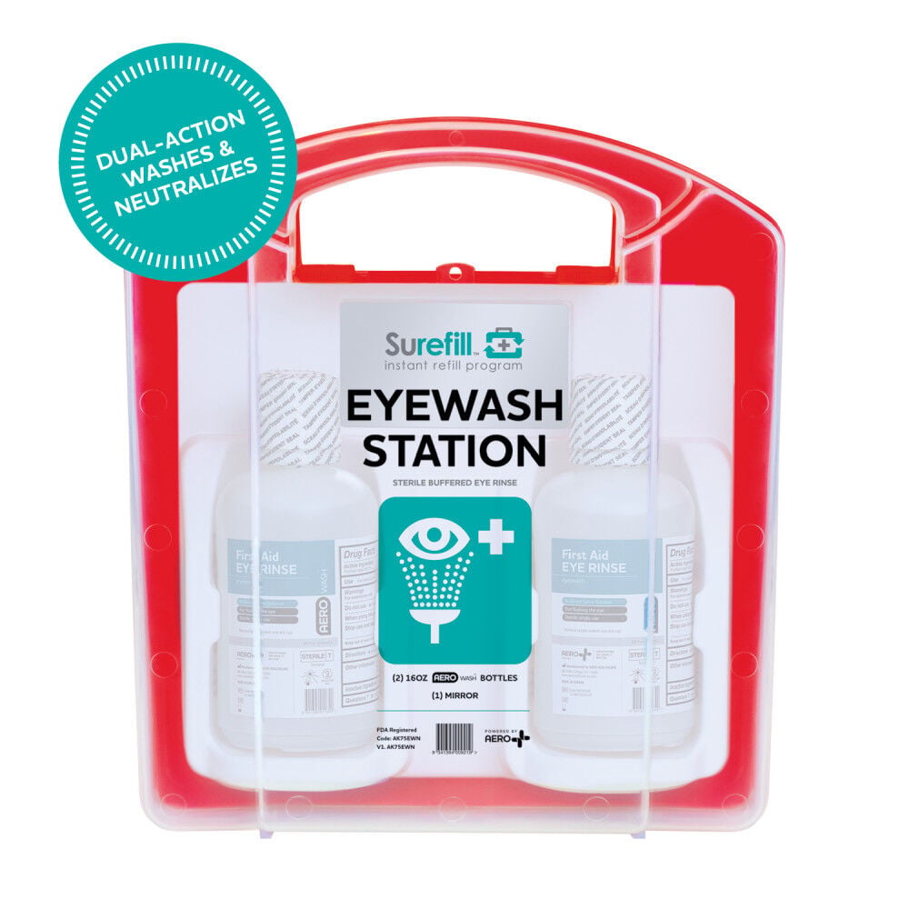 Aero Healthcare Surefill Portable All-In-One Eyewash Station Kit with Plastic Case, large image number 1