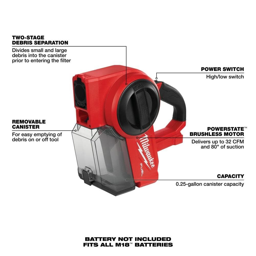 Milwaukee M18 Fuel Compact Vacuum Bare Tool 0940 20 Simolary simolary.com 11