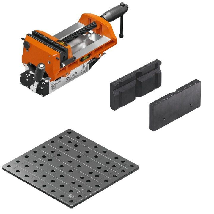 Fein VersaMAG VISE 160 L SET Magnetic Vise with Welding Plate and Riser Jaws Bundle