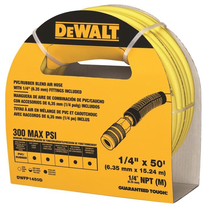 DEWALT 1/4In x 50Ft Premium Hybrid Polymer Blend Air Hose, large image number 1