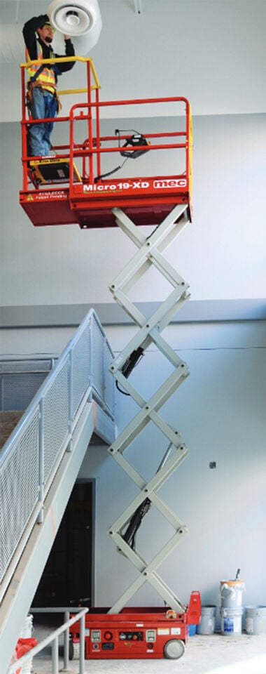 mec 19 Ft. Xtra-Deck Micro Slim Electric Scissor Lift with Leak Containment System, large image number 2