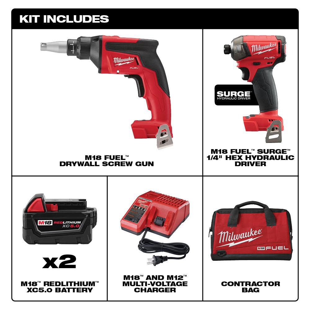 Milwaukee drywall clearance screw gun kit