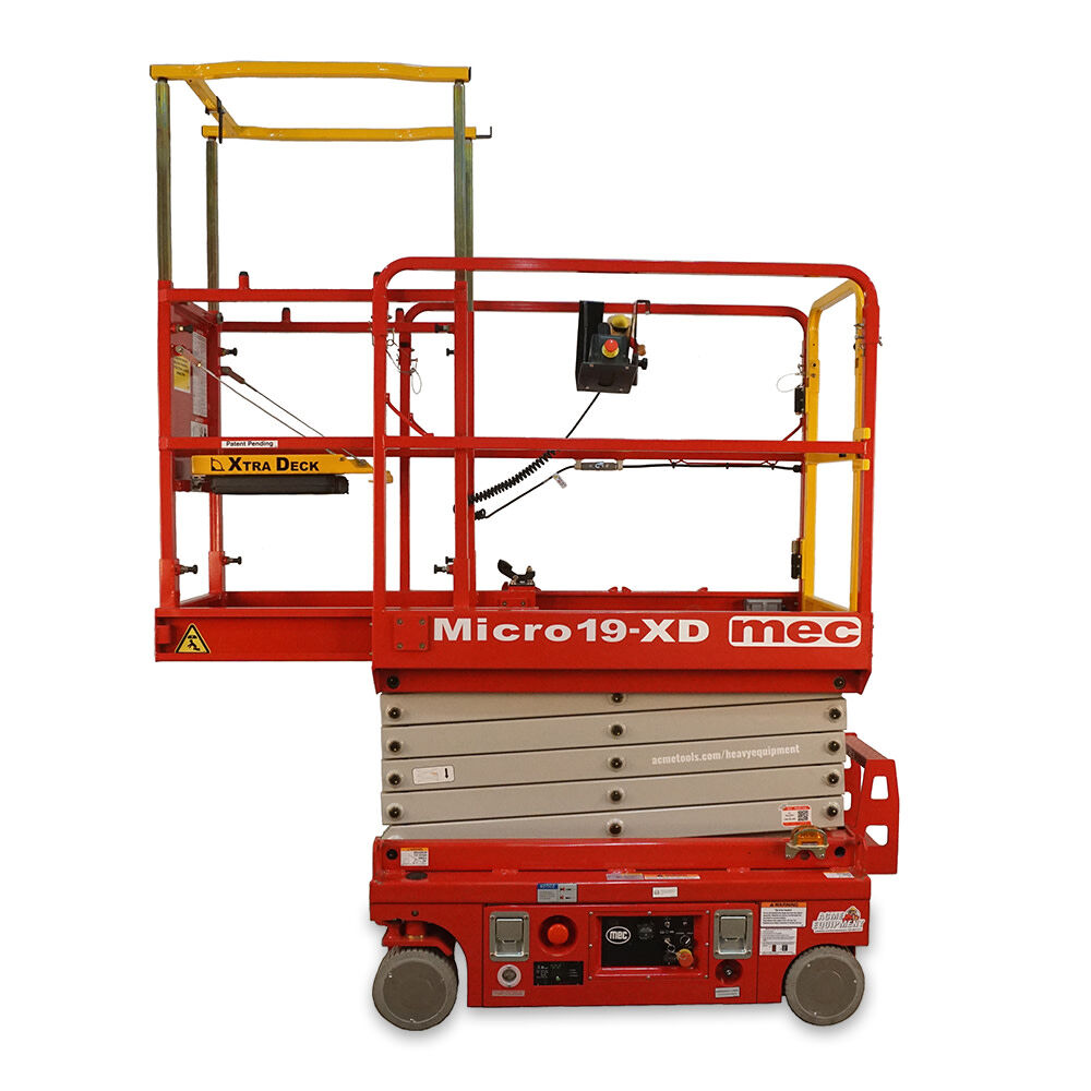 mec 19 Ft. XtraDeck Micro Slim Electric Scissor Lift MICRO 19XD from