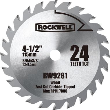 Rockwell 4-1/2-in 24-Tooth Continuous Carbide Circular Saw Blade, large image number 0