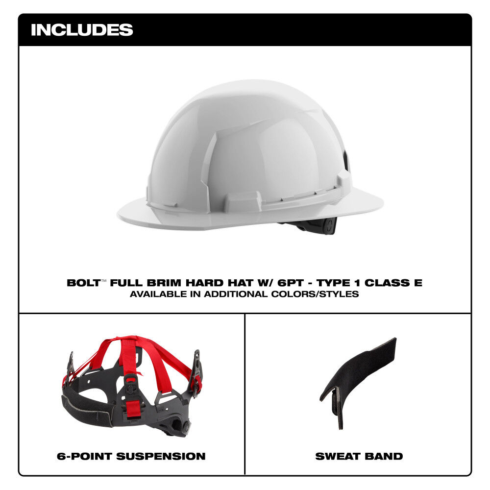 Milwaukee Blue Full Brim Hard Hat with 6pt Ratcheting Suspension Type 1 Class E, large image number 12