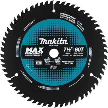 Makita Miter Saw Blade 7 1/2in 60T Carbide Tipped Max Efficiency