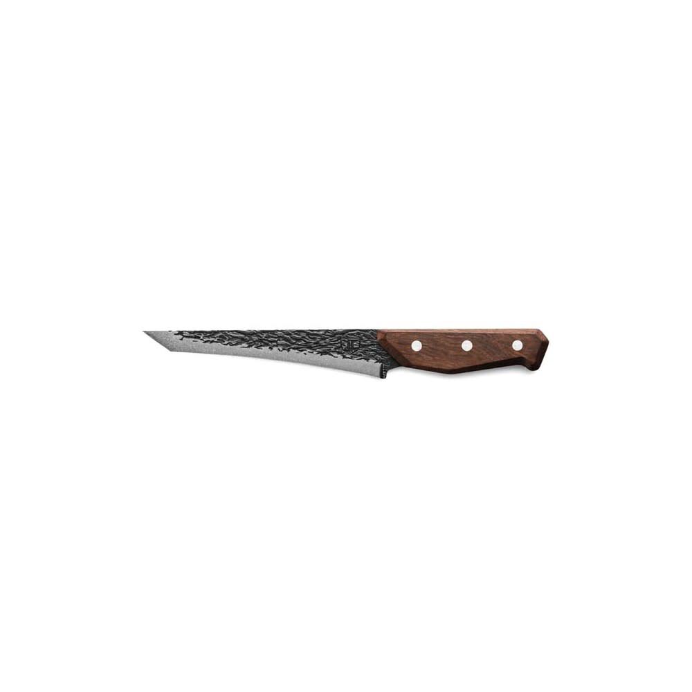 TRUE Primal Forge Steel Blade Tanto Slicer Knife with Wood Handle, large image number 1