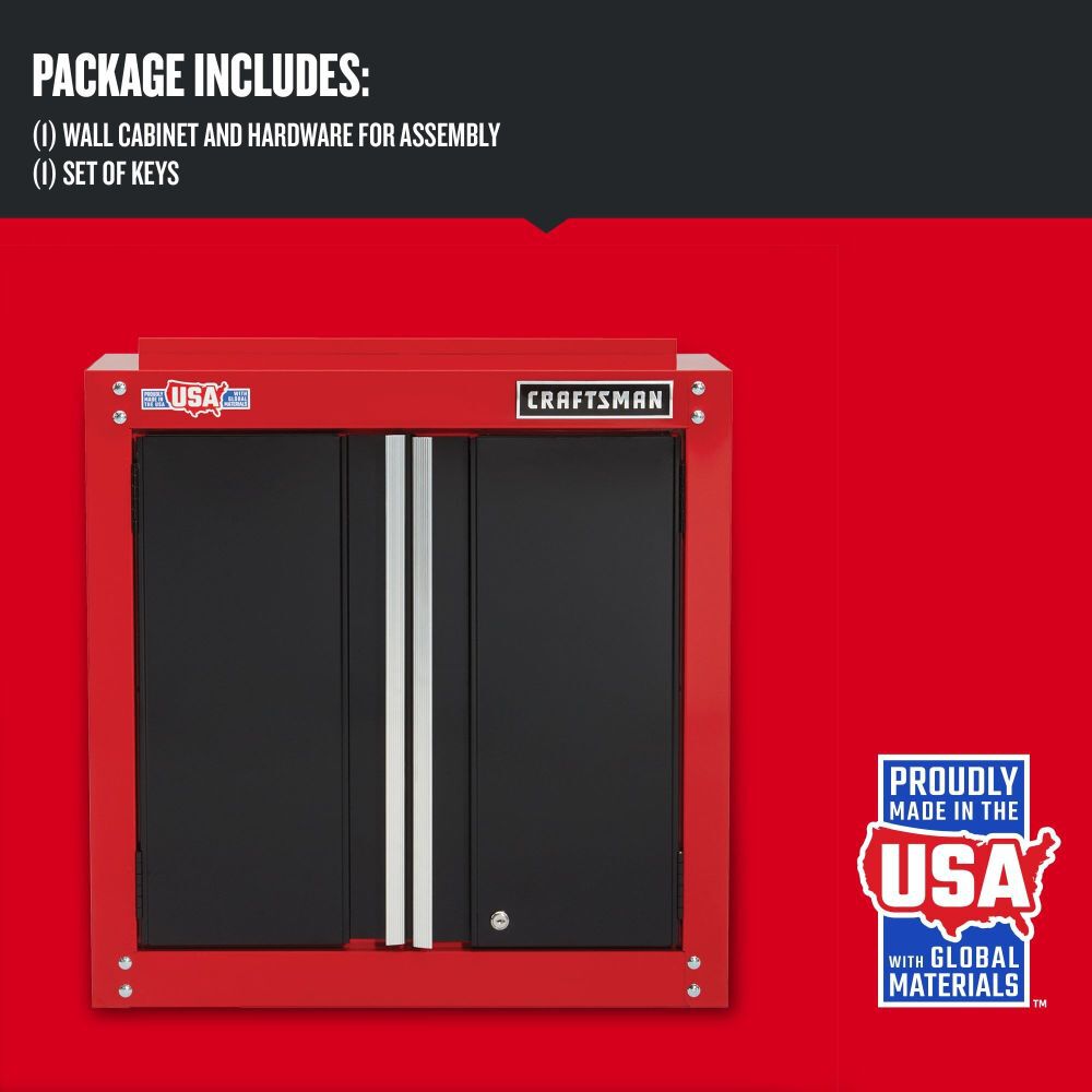 CRAFTSMAN 2000 Series 28 Inch Wide Garage Storage Wall Cabinet, Red, large image number 12