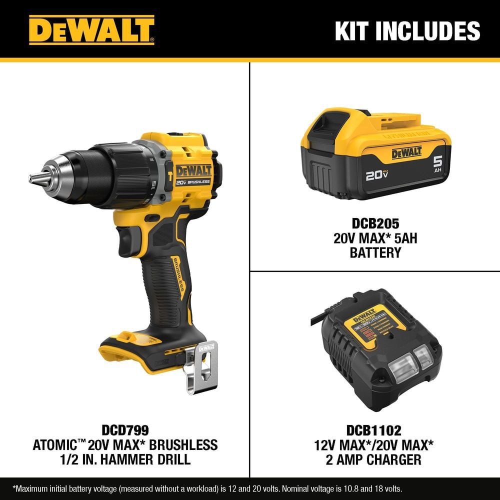 DEWALT 20V MAX ATOMIC Drill/Driver Kit, large image number 4