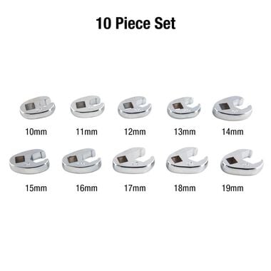 Sunex 3/8 In. Drive Metric Crowfoot Wrench Set 10 pc., large image number 2