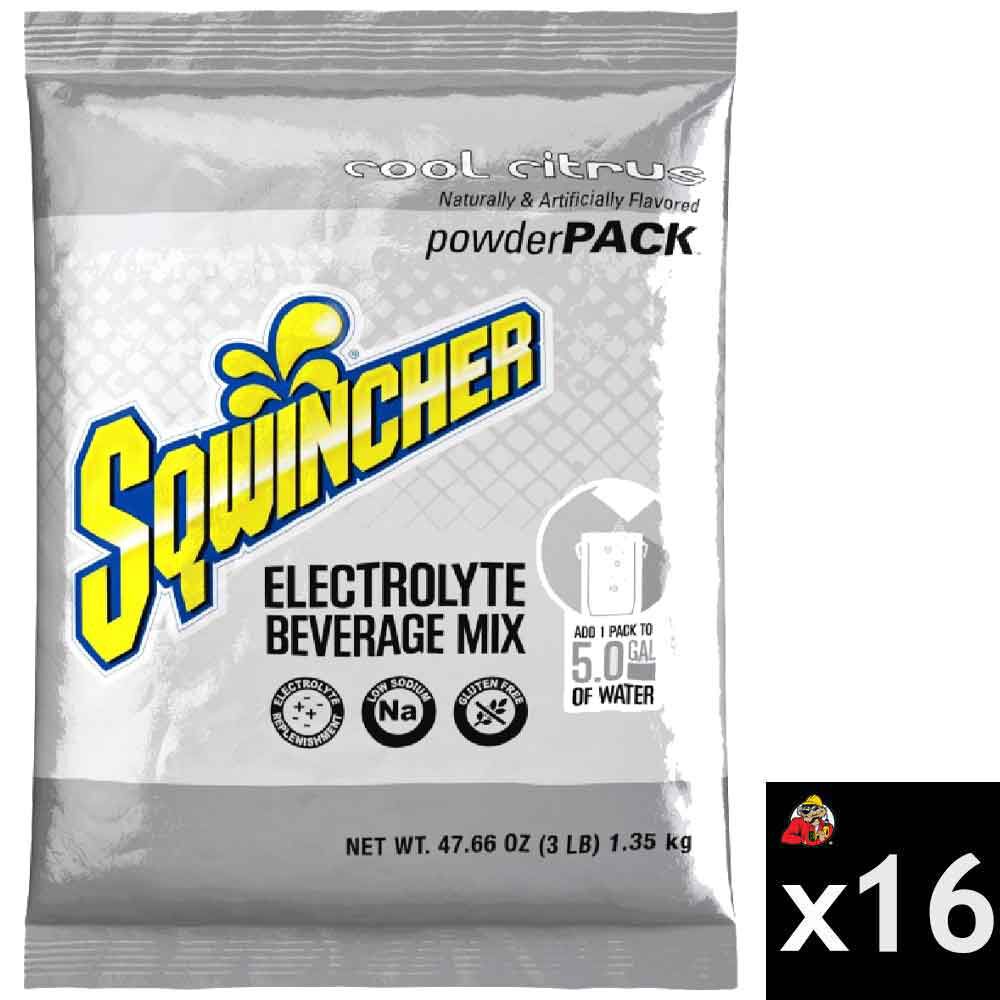 Sqwincher Mix and Serve Electrolyte Beverage Mix 5 Gallon Cool Citrus 16 Bag Case, large image number 1