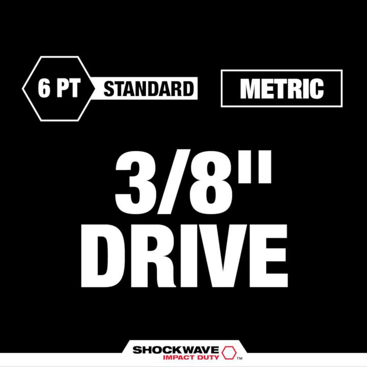 Milwaukee SHOCKWAVE Impact Duty 3/8in Drive Metric Standard Socket Set 6pc, large image number 2