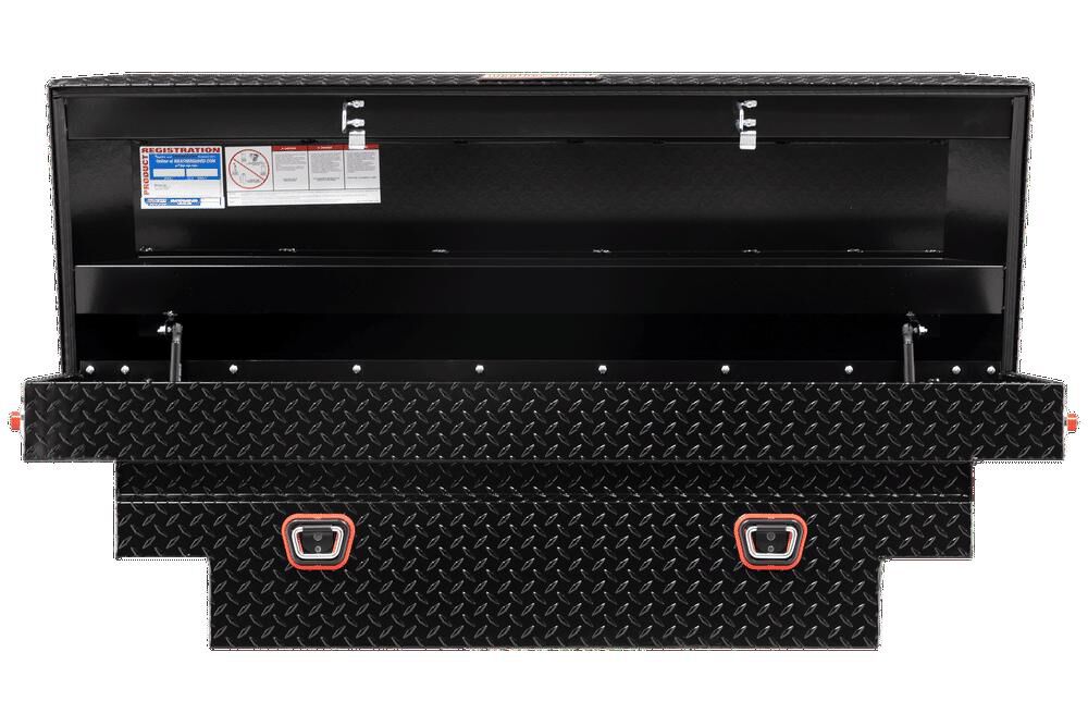 Weather Guard Saddle Truck Tool Box Aluminum Compact Deep Gloss Black, large image number 2