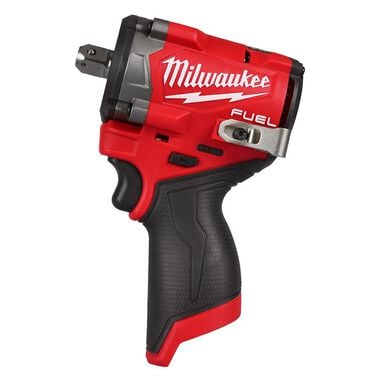 Milwaukee M12 FUEL Stubby 1/2 Inch Impact Wrench with Pin Detent (Bare Tool)