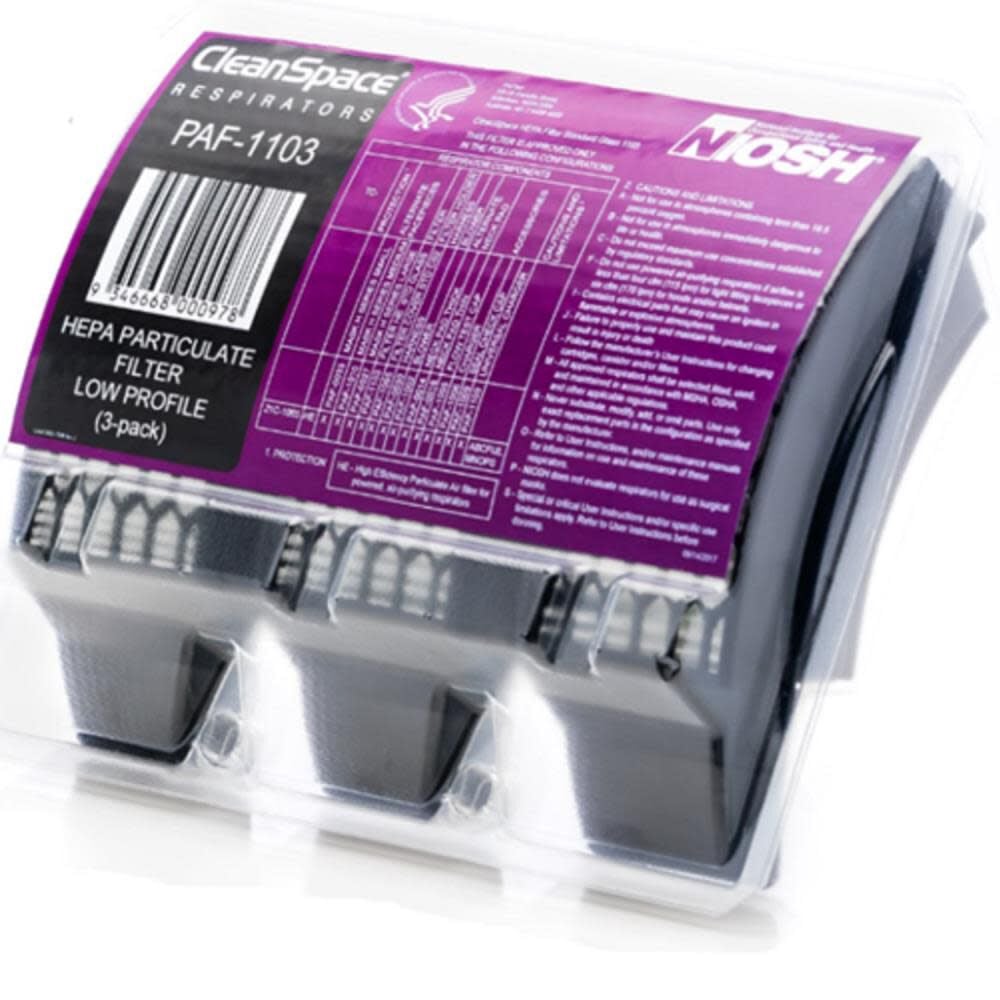 Cleanspace Technologies HEPA Particulate Filter Low Profile (3 Pack) – PAF-1103