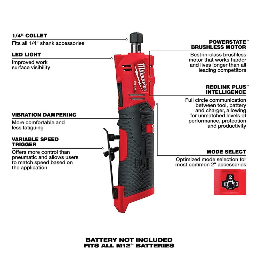 Milwaukee M12 Fuel Straight Die Grinder Bare Tool 2486 20 Simolary simolary.com 11