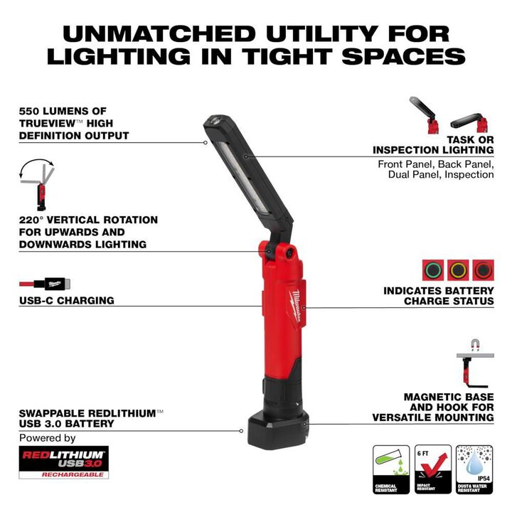 Milwaukee REDLITHIUM USB Stick Light with Magnet, large image number 2