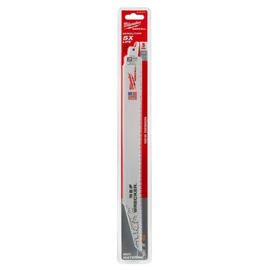 Milwaukee The Wrecker Multi-Material SAWZALL Blade 12 In. 7/11TPI 5 pk, large image number 9