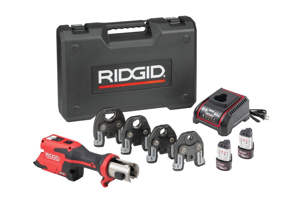 Ridgid RP 251 Press Tool Battery Kit with ProPress Jaws (1/2 Inch-1 1/4 Inch) – 78148