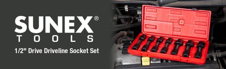 Sunex 7 pc. 1/2 In. Drive 12 Pt. SAE Driveline Limited Clearance Impact Socket Set, large image number 5