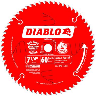 Diablo Tools 7-1/4 in x 60 Tooth Ultra Finish Saw Blade, large image number 0