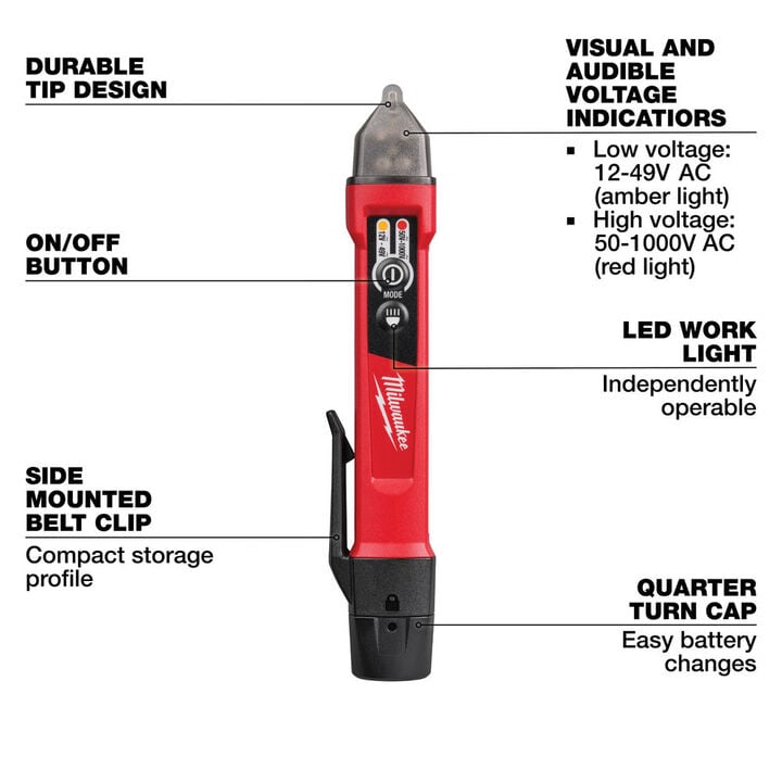 Milwaukee Dual Range Voltage Detector with LED, large image number 2