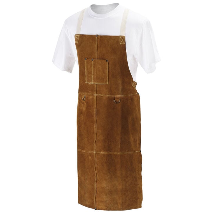 Black Stallion Brown Cowhide Leather Welding Bib Apron 42in