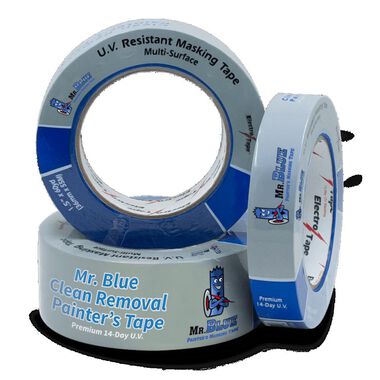 Electro Tape 3 In x 180 Ft Mr. Blue 14 Day Clean Release Painters Masking Tape - 1 Roll