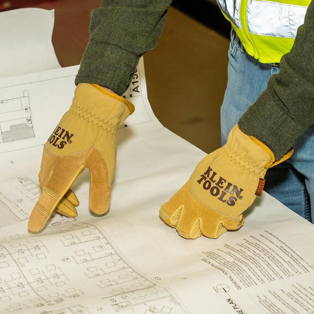 Klein Tools Leather All Purpose Gloves, Medium, large image number 6
