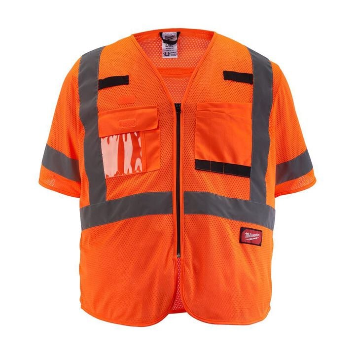 Milwaukee High Vis Safety Vest Class 3 Mesh High Vis Orange