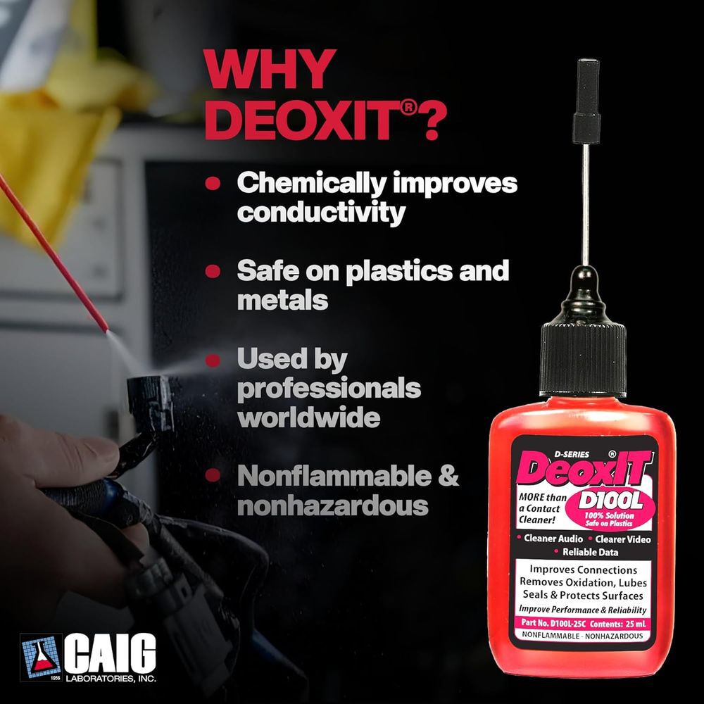 DeoxIT D-Series D100L Electrical Contact Cleaner 25mL 100% Solution Needle Dispenser, large image number 2