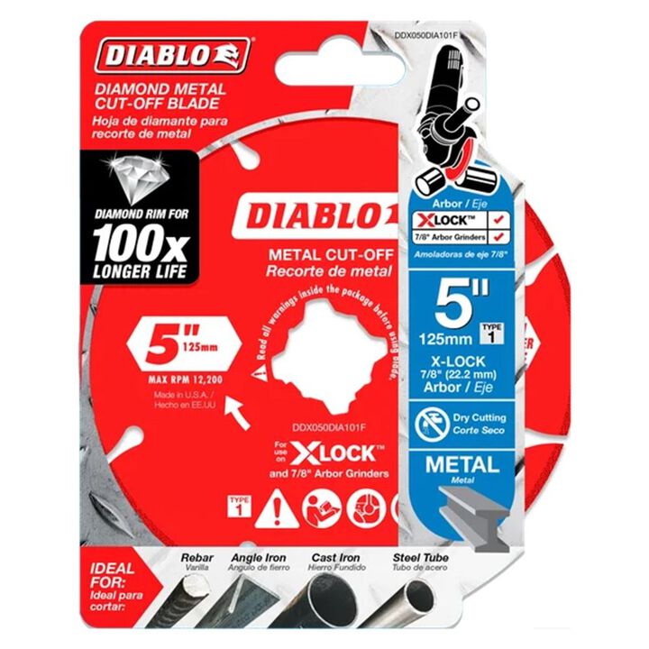 Diablo Tools X-LOCK 5 Inch Segmented Rim Diamond Cut-Off Disc for Metal, large image number 1
