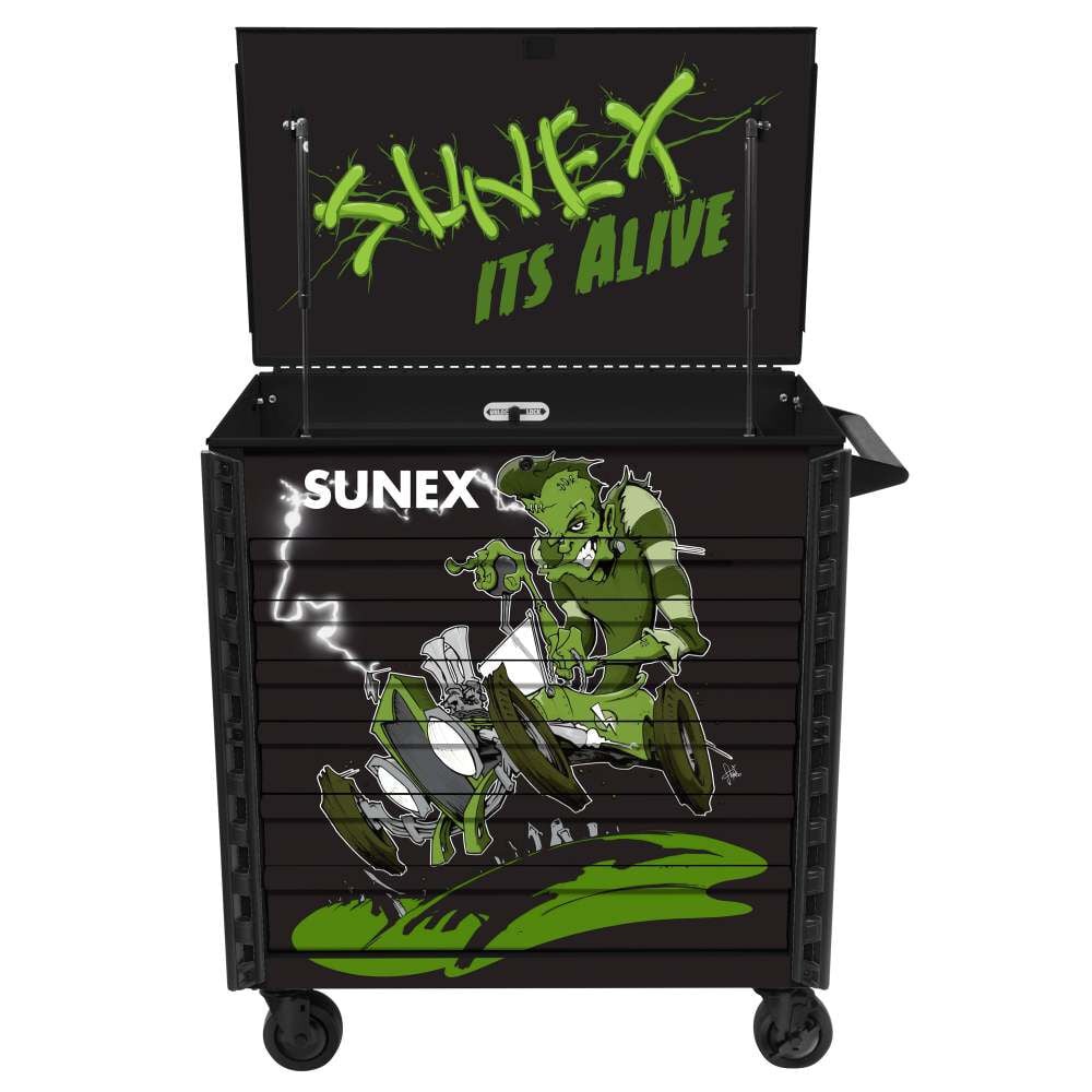 Sunex 39 Inch 6 Drawer Premium Service Cart with Tony Squindo "It's Alive" Design, large image number 1