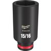 Milwaukee Impact Socket 3/8in Drive 15/16in Deep 6 Point, small image number 1