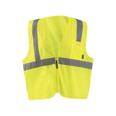 Occunomix Zipper Safety Vest Yellow High Visibility Mesh Standard Large