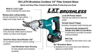 Makita 18V LXT Fiber Cement Shear 1/2in (Bare Tool), large image number 1