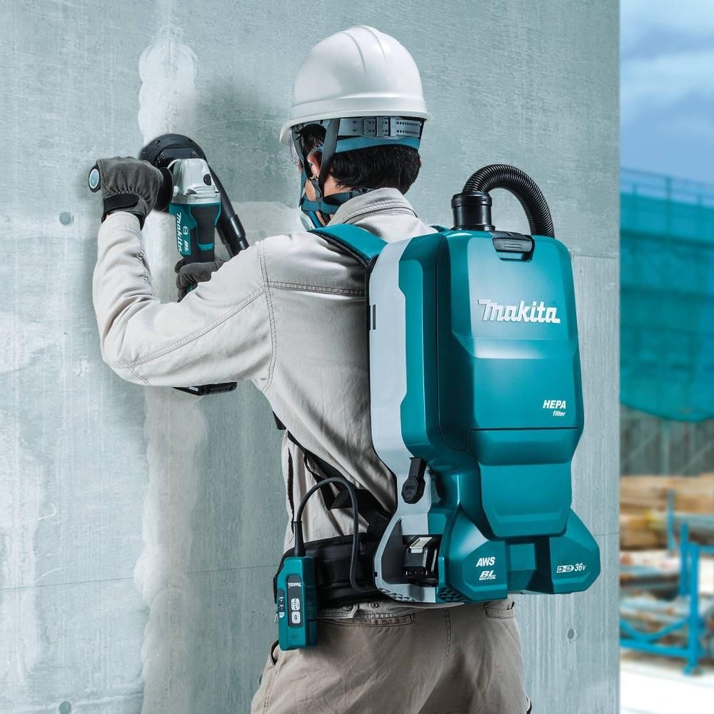 Makita 18V X2 (36V) LXT 1.6 Gallon HEPA Backpack Dry Dust Extractor Kit, large image number 10