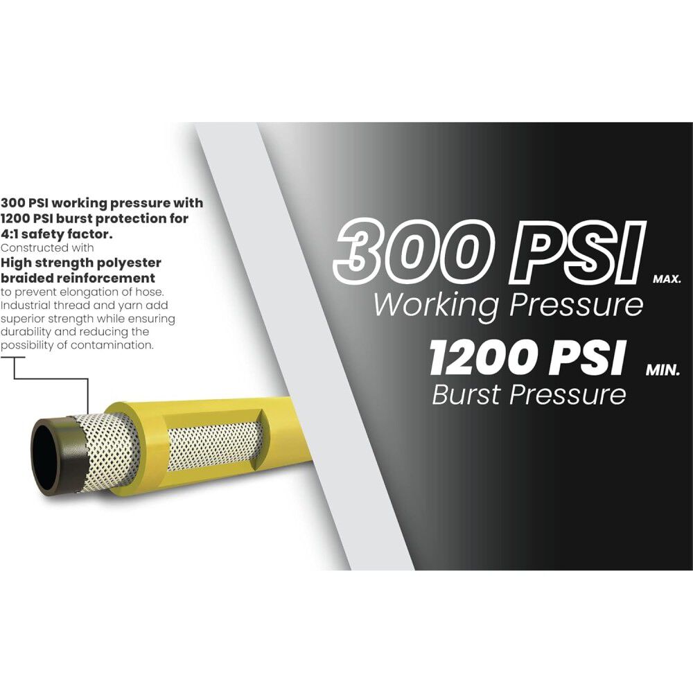 BluBird OilShield Next-Gen 1/2 Inch x 100 Ft. Rubber Air Hose Assembly, large image number 7