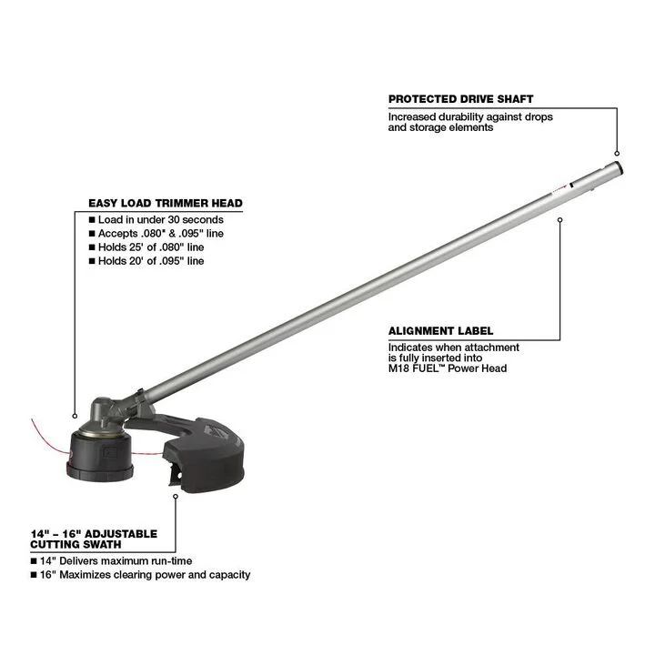 Milwaukee M18 FUEL QUIK LOK String Trimmer Attachment Reconditioned, large image number 1