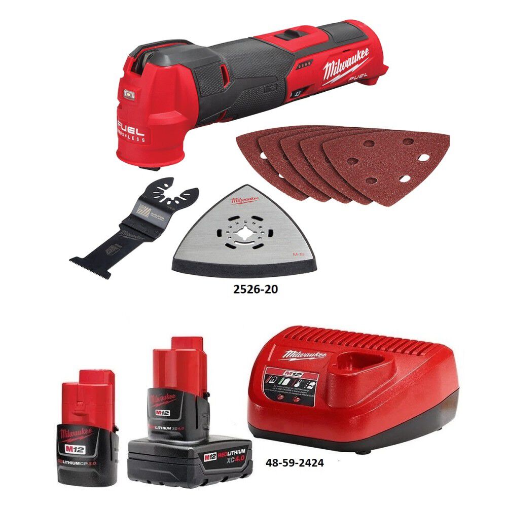 Milwaukee M12 Oscillating Multi-Tool-Bare CP 2Ah & XC 4Ah Kit Bundle, large image number 5