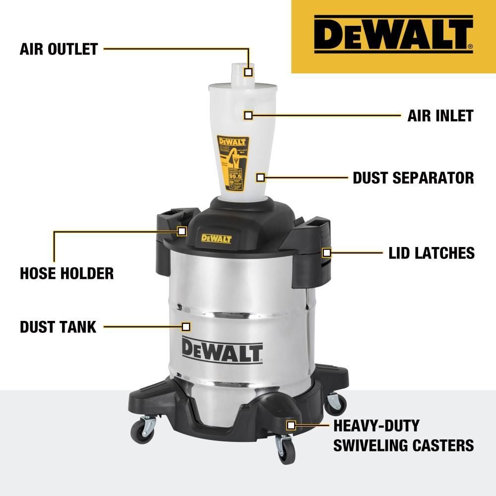 DEWALT Dust Separator with 10 Gallon Stainless Steel Tank, large image number 2