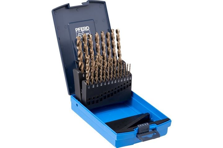 Pferd HSS Twist Drill Set 1/16 - 3/8 Inch M35 (Co5) INOX 21 Piece